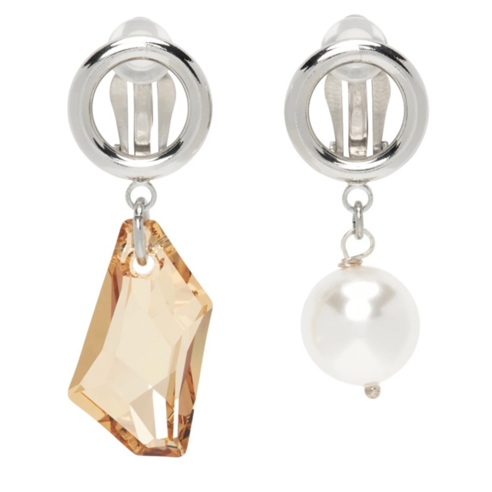 JUSTINE CLENQUET Silver & Gold Laura Clip-On Earrings